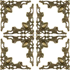 24Pcs Metal Book Corner Protector Scrapbook Album Corner Decor Cover Decoration (Bronze)