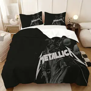 3Pcs，Metallica Multi three-piece set, including 1 quilt cover and 2 pillowcases (without core), whether placed in the master bedroom, guest room or dormitory, can add a warm atmosphere to the space.