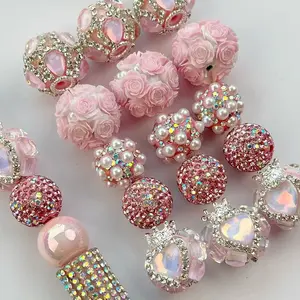 Mixed Princess Bead Set, Sparkly Rhinestones, Pearl Crown, Rose and Heart Charms, DIY Bracelets, Phone Charm, Jewelry Making