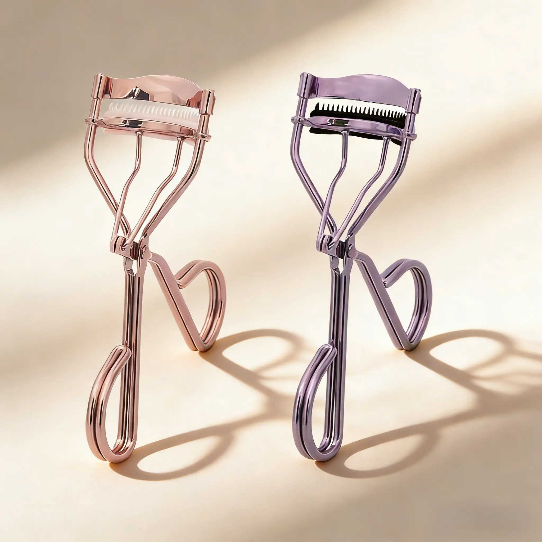 Portable Eyelash Curler with Comfort Grip and Replacement Silicone Pads, Safe No-Pull Tool for Natural or Dramatic Lash Styles