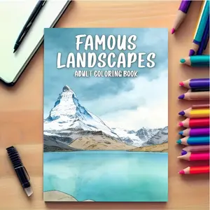 Matterhorn Snow Mountain Coloring Book, 24 Sheets, Thick Paper, Adult Relaxation, Holiday Decor, Creative Fun, Art Illustrations, Smooth Paper