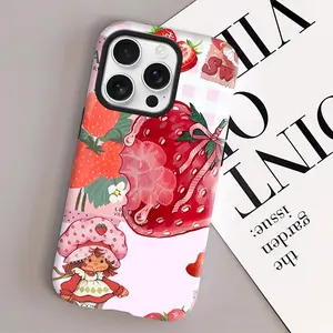 Korean Style Strawberry Phone Case for iPhone 17Air 17 16 15 14 13 12 11 Pro Max Puls
