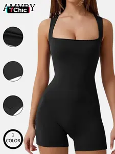 Women's Sleeveless Backless Romper, Loose-Fitting Ruched Square Neck Design, Spring & Fall Fashionable, New Year Collection