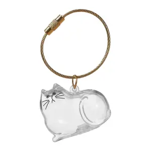 Cat Pet Keepsake Funeral Supplies: DIY Pet Fur Memory Capsule, Memorial Keychain for Cats, Transparent Transparent Material Pets Fur Keepsake, Self-Fill cat Memorial Gift for Pets Lovers (No.2)