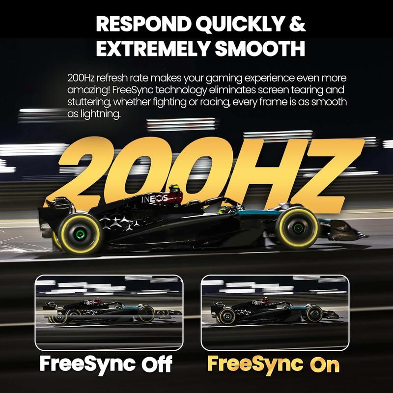 24 Inch 200hz Gaming Monitor, FHD 1080P Frameless Computer Monitors, Support AMD freesync Low Motion Blur, Eye Care, HDMI, DisplayPort,Compatible Wall Mountable Installs-Black 24 Inch 200hz Gaming Monitor, FHD 1080P Frameless Computer Monitors, Support AMD freesync Low Motion Blur, Eye Care, HDMI, DisplayPort,Compatible Wall Mountable Installs-Black