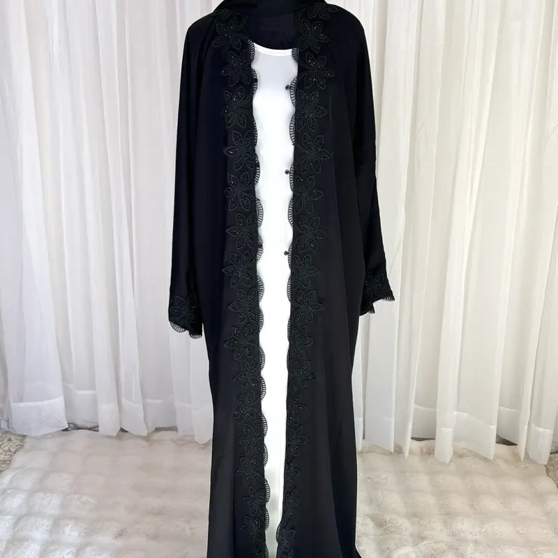 Lulu open Abaya with Lace
