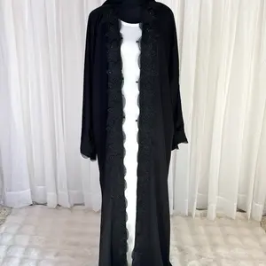 Lulu open Abaya with Lace