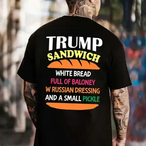 Hilarious Trump Sandwich T-Shirt: Perfect Funny Tee for Democrats and Liberals – Bold 8647 Graphic Shirt for Political Humor Lovers