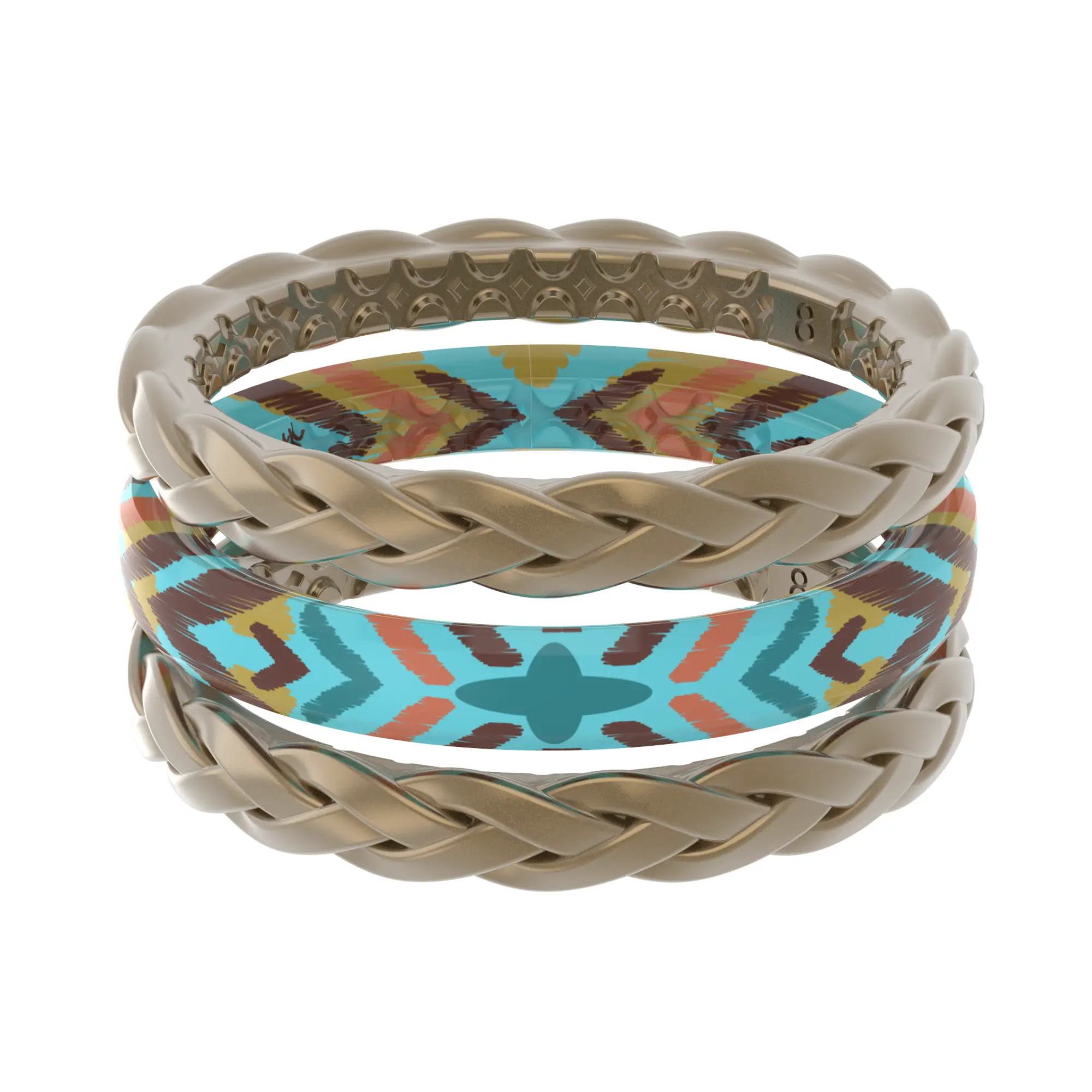 Groove Life Katie Van Slyke Ring, Breathable Women's Silicone Wedding Band, Outdoor-Inspired Patterned Rings, Flexible Rubber Band, Safe Breakaway Design Built for Work, Gym, Travel & Everyday Wear, Unbridled Stackable Ring