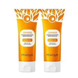 Orange Exfoliating Gel Vitamin C Glow Scrub for Face & Body Deep Cleansing Peeling Gel Brightening Facial Exfoliator 100g Daily Skincare Cleanser