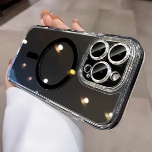 [LX]Desert Titanium 2 in Shockproof Shield Phone Case for IPhone 13 14 15 16 Pro Max 16 Clear Casing Transparent Cover