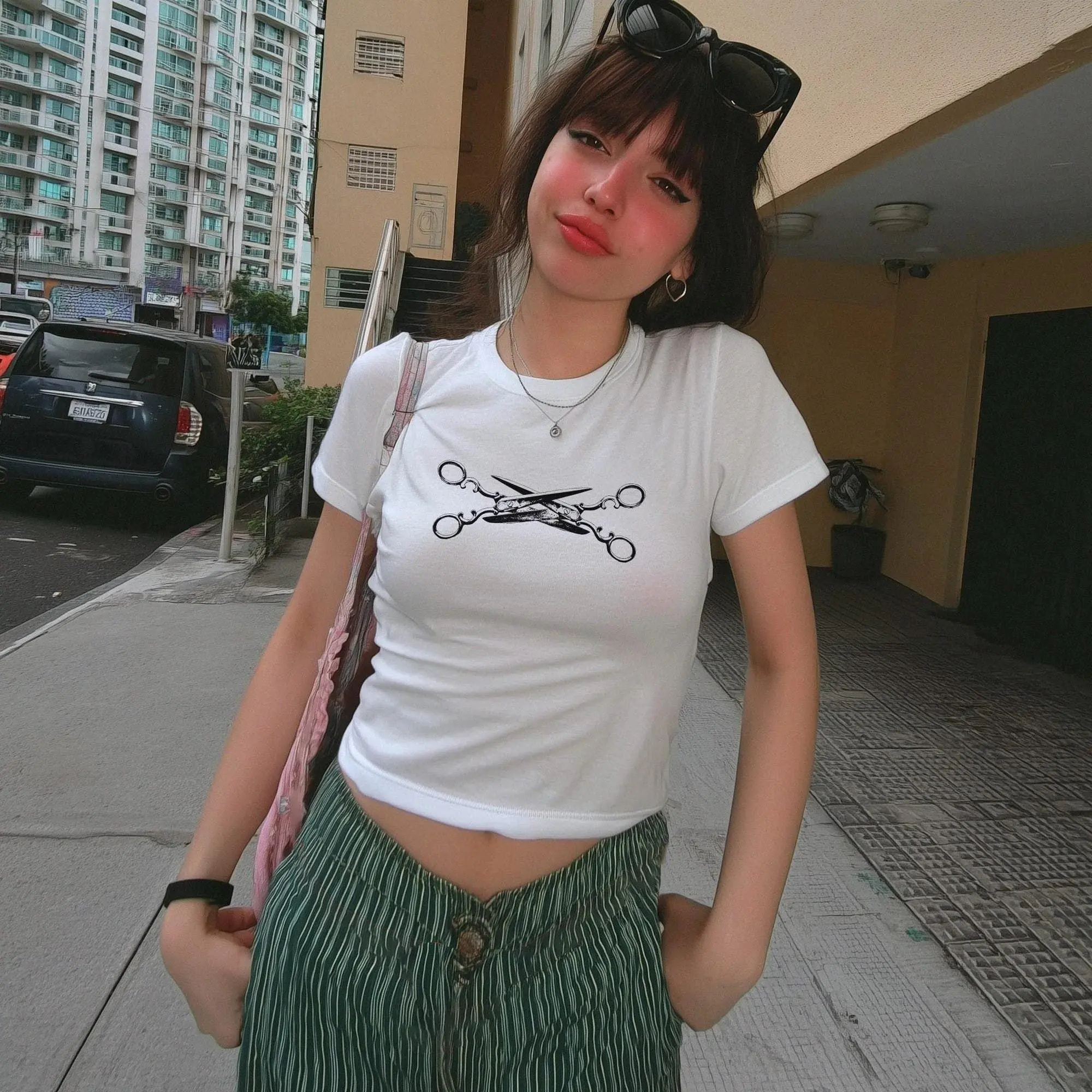 Scissors Baby Tee, Y2K Lesbian Pride Y2K Sapphic LGBTQ WLW