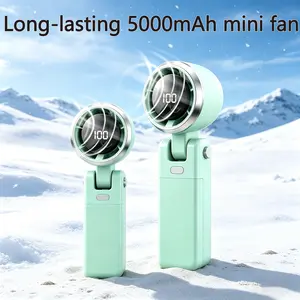 Handheld portable turbine fan, 5000mAh rechargeable personal fan, mini yet powerful, small pocket fan, suitable for travel/outdoors/home/office