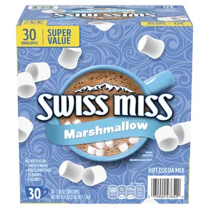 Chocolate Hot Cocoa Mix with Mini Marshmallows Instant Hot Drink Mix Individual Packets 1.38oz Envelopes 30 Count Box
