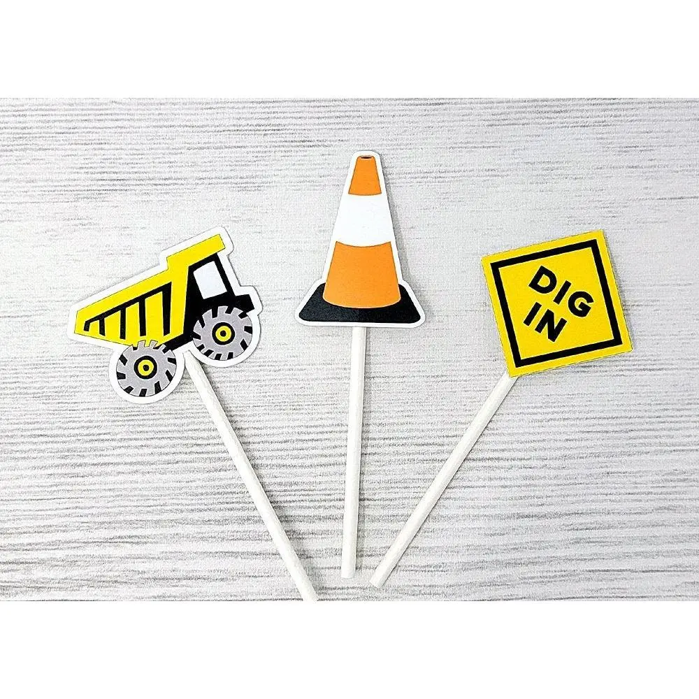 Construction Cupcake Toppers - Dig In Cupcake Topper Construction Party Construction Birthday Party Construction Party Decorations Dig In