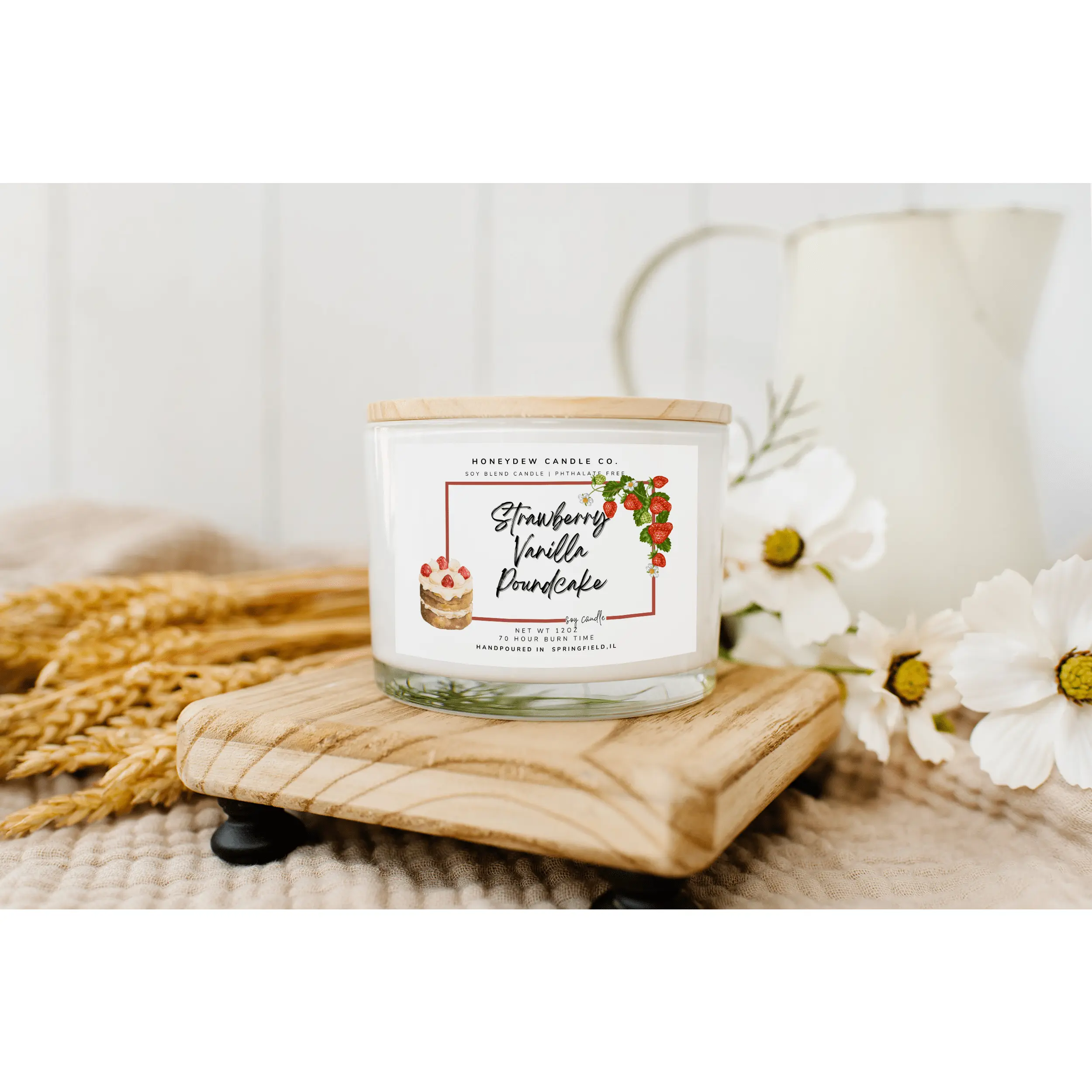 Strawberry Vanilla Poundcake 3 Wick Candle
