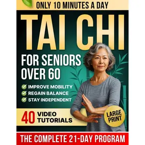 10-Minute Tai Chi for Seniors Over 60: A Step-by-Step 21-Day Plan to Regain Balance, Prevent Falls & Stay Independent | Illustrated Exercises, Video Lessons & Large Print for Easy At-Home Practice Paperback – November 5, 2025