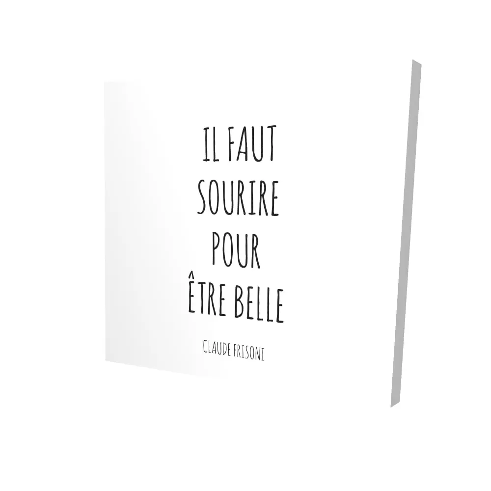 Begin Home Decor 2080-2424-TY15 24 x 24 in. You Must Smile To Be Beautiful - Minimalist White Canvas Decor