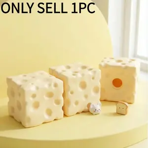 7cm Square Ultra-Thin Cheese Ball Stress Relief Toy, Tpr Shell, No Filling, DIY Cheese Skin, Birthday/halloween Gift, Teenager Relaxation Gift, Stress Relief Gadgets