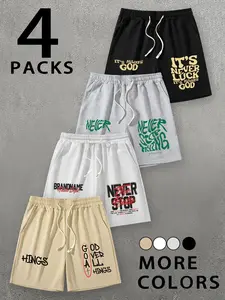 Men's Letter Print Boxer Brief, Casual Comfy Breathable Underwear for Daily Wear, Mens Underwear for Summer