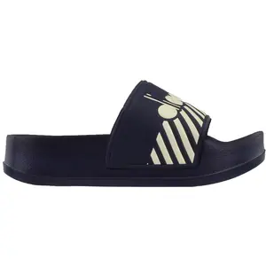 diadora Womens Serifos 90 Wide Barra Slide Casual Sandals Casual Low Heel 1-2" - Black