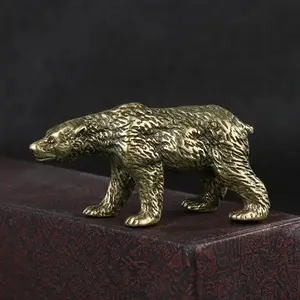 1pc Exquisite Bear Figurine Statue Sculpture with Imitation Copper Texture, Detailed Craftsmanship, Perfect for Home Decor and Bear Enthusiasts Gift