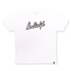 Script Tee in White