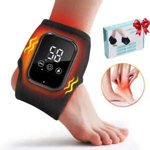 Electric Foot Ankle Massager, 3 Heating Levels & 3 Vibration Modes, 15 Minute Timer, Touchscreen Heated Ankle Wrap for Relaxation