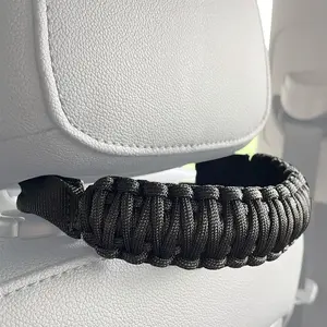 Headrest Grab Handles Rear Seat Passenger Grip Handles Universal for Jeep Wrangler,Ford Bronco,Tacoma,Tundra,Trucks,SUV,Cars,2Pack (Black)