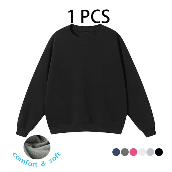 Men Solid Crew Neck Sweatshirt Loose Drop Shoulder Long Sleeve Pullover Soft Casual Basic Sweatshirts Multiple Colors
