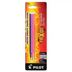 Pilot 72838 Refill for FriXion Erasable Gel Ink Pen Assorted 3-Pk
