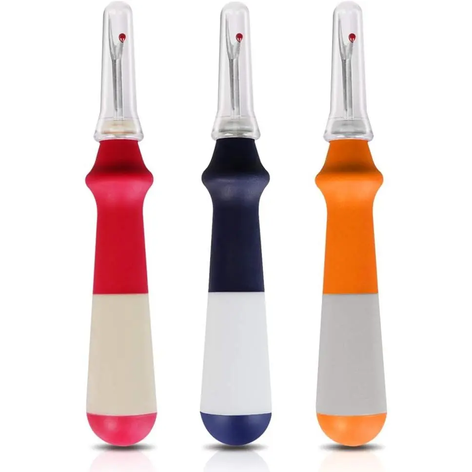 Seam Ripper 3 count, Seam Rippers for Sewing,  Grip, Colorful Large Thread Stitch Remover Tool Handy Stitch Rippers for Sewing Crafting Removing Hems and Seams