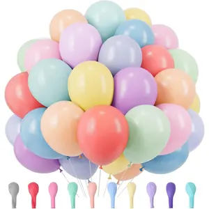 Pastel Balloons 120pcs 12 Inches Multicolor Macaron Balloons for Easter Kid's Birthday Rainbow Party Baby Shower Bridal Shower Wedding Arch Garland Decoration