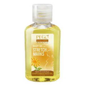 PEGO Stretch Mark Body Oil for Pregnancy, Natural, Safe, Stretch Marks for All Skin Types, Sunflower Seed Oil 2.03 oz, 2 pcs