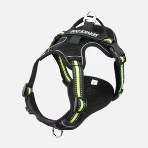 No Choke Dog Harness with Free Leash, Breathable Reflective Vest Harness for Small Medium Large Dogs Walking Hiking Training
