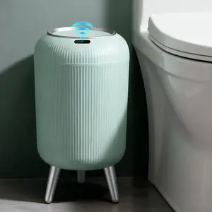 Automatic Motion Sensor Bathroom Trash Can Touchless,3 Gallon/11L  Garbage Bin,Mini Trash Can with Removable  for Toilet,Kitchen,Bedroom,Office, Plastic Electric Garbage Cans-Blue