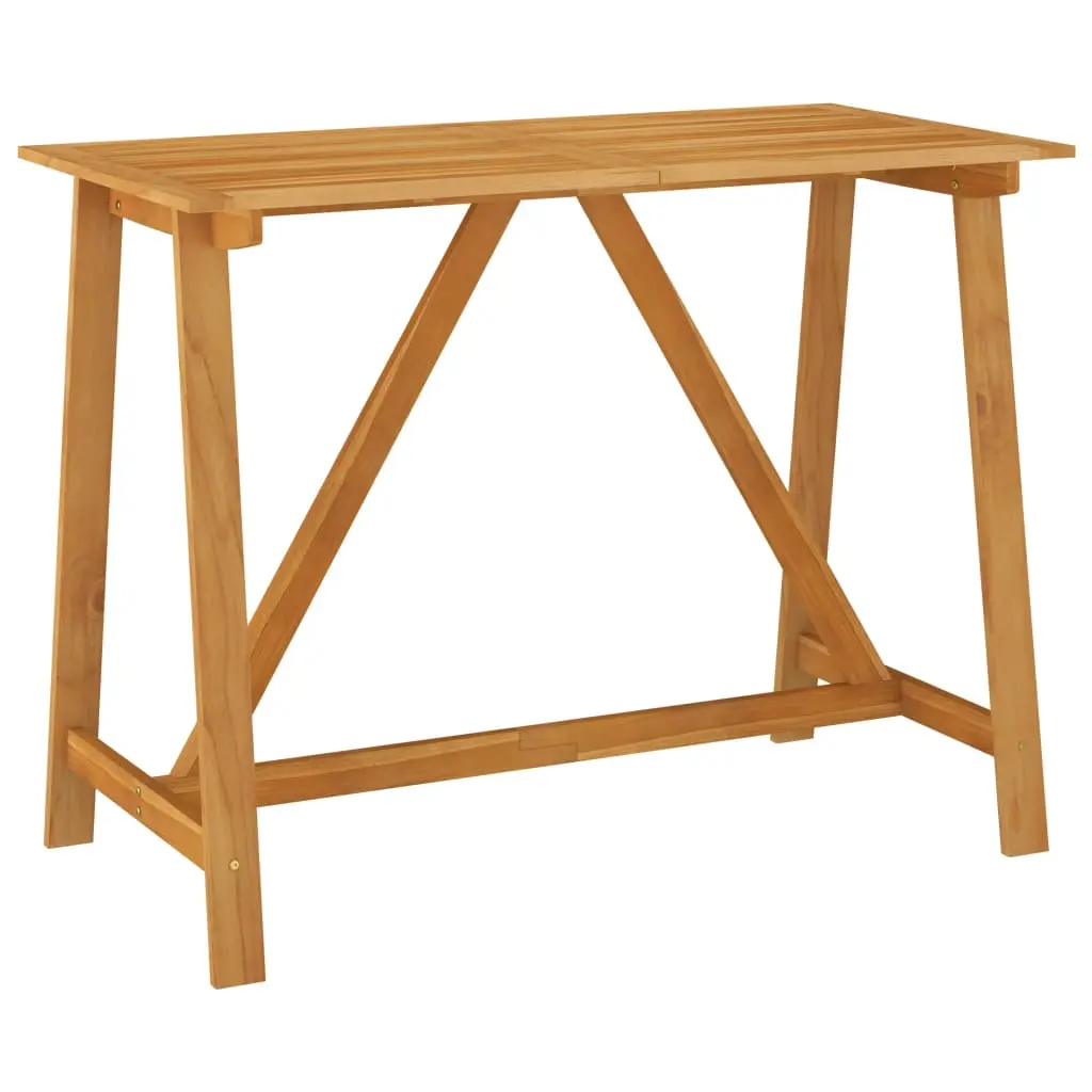 vidaXL Patio Bar Table, Outdoor Pub Table, Bistro Table, Counter Height Table for Balcony Porch Garden Deck Backyard Terrace, Farmhouse, Solid Acacia Wood 312409