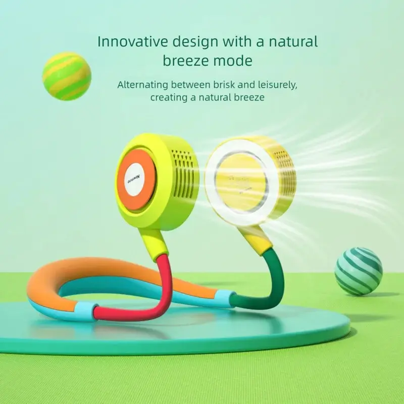 Neck hanging fan for and students, neck hanging speaker, portable and convenient neck hanging fan, USB charging