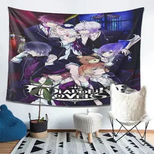 Diabolik Lovers Anime Vampire Gothic Aesthetic Wall Tapestry - Lightweight Photo Print Home Decor, Table Backdrop, Hanging Cloth Art for Bedroom & Living Room, Ideal Gift