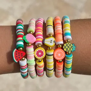 You Pick! - Fruit Theme Clay Bead Stretchy Bracelets