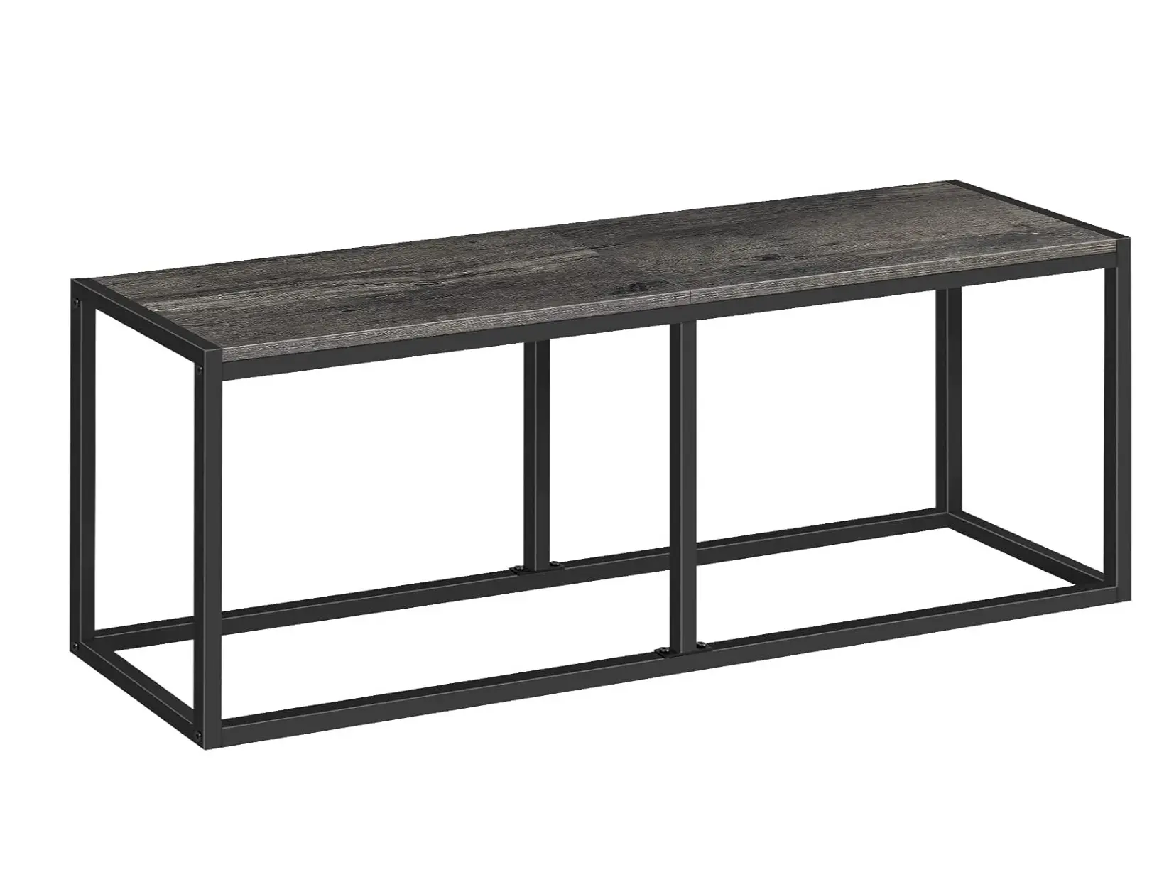 HOOBRO Dining Bench, 47.2 Inch Industrial Style Kitchen Table Bench, Steel Frame, Easy to Assemble, for Kitchen, Dining Room, Charcoal Gray and Black BC12CD01