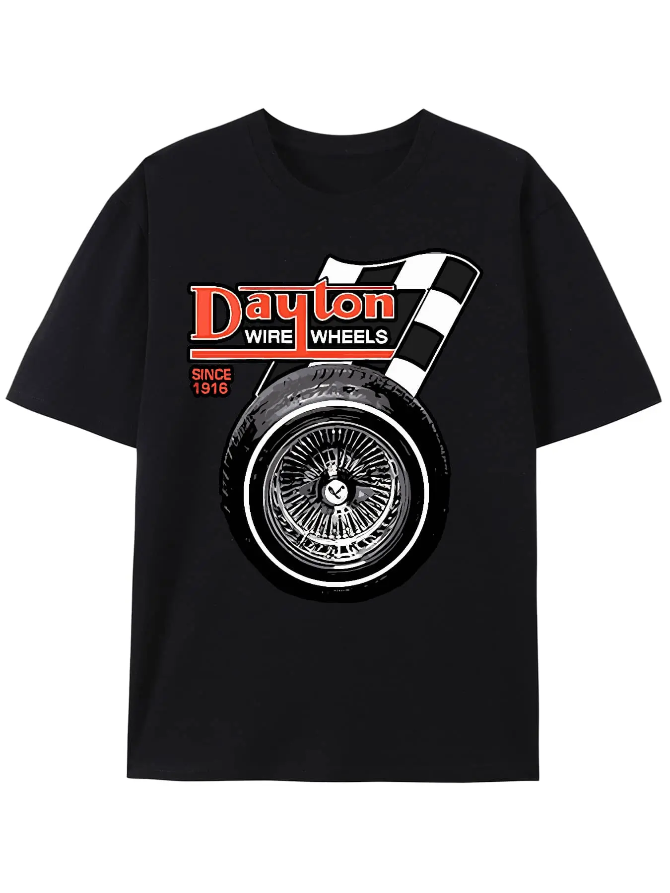 Dayton Wire Wheel Lowrider Custom T-Shirt 338452   Funny Men's Short Sleeve Graphic T-Shirt Collection Black PRgraphic Tees Men Shirts Streetwear White Shirt Black Shirt halloween clothes graphic tees