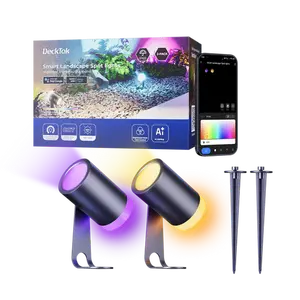 Outdoor SpotLights 2-pack, IP65 Waterproof Spot Lights Two-directional Illumination Color Changing Light for Outdoor and Patio Decor