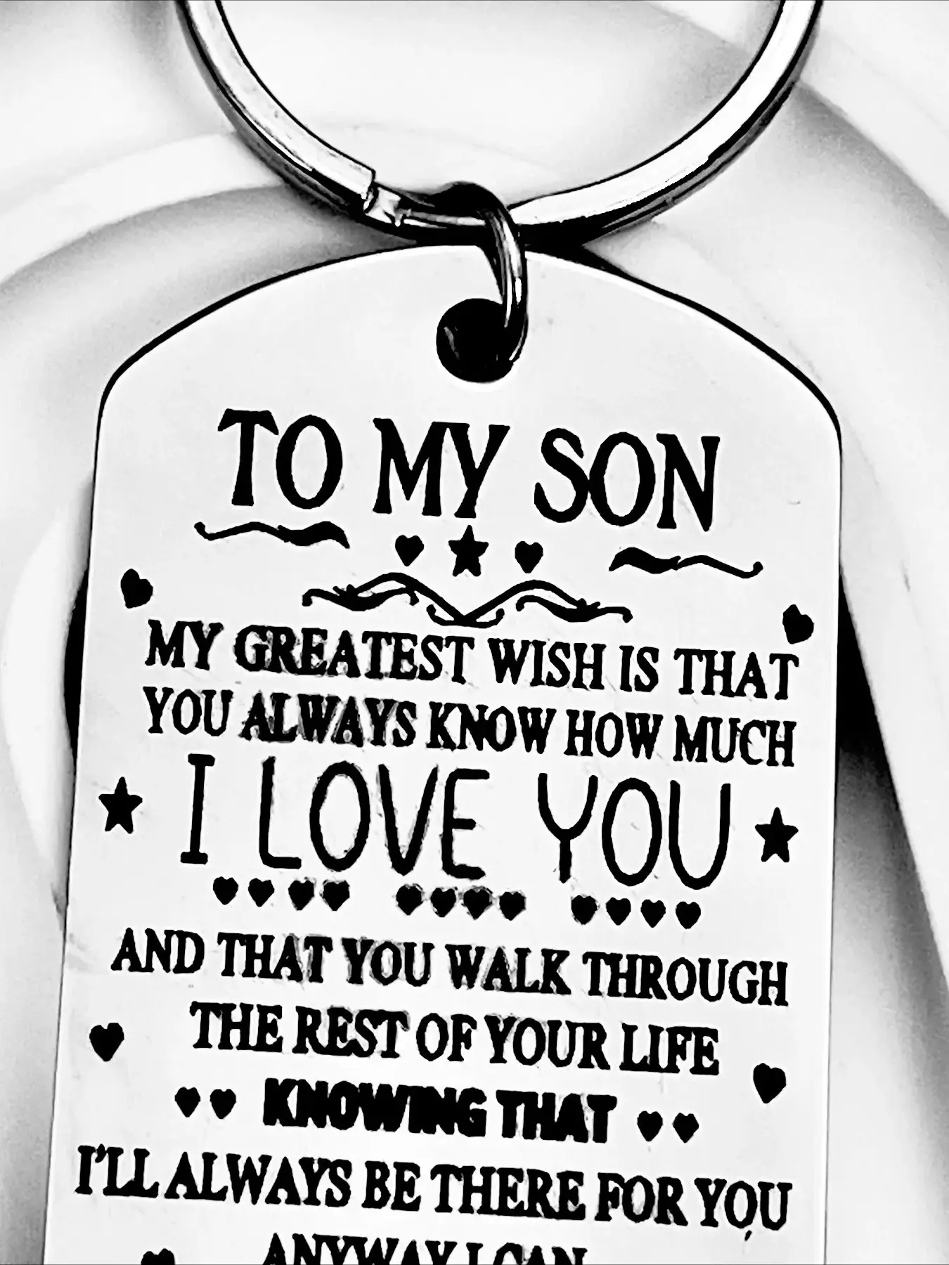 Always know how much I love your son "keychain, the perfect holiday birthday gift for parents to give to their son Keychain Charm