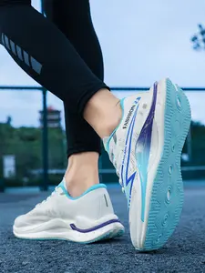 1 Pair Parent-Child White Green Lightning Racing Running Shoes Dynamic Sporty Design Breathable Flyknit Mesh Lightweight Rebound For Running Training & Daily Sports