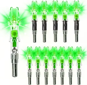 jianZD 6pcs X Lighted Nocks for Arrows with .205'' .232'' .244'' .248'' Inside Diameter with H, S, GT Bushings, High-Visibility Light Up Nocks with ON/Off Switch for Archery Green