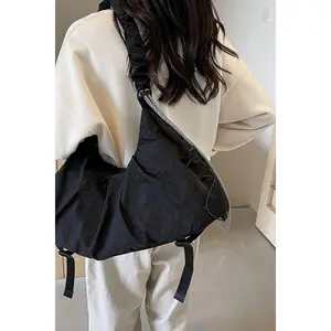 Drawstring Strap Ruched Crossbody Bag