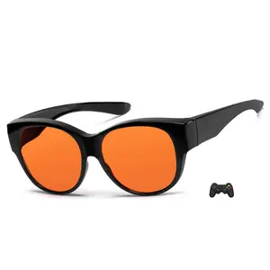 OptiCraft blue light blocking glasses can be worn over prescription glasses to relieve eye strain and headaches during work. The round, lightweight, large frame makes them an ideal choice for you and your children when using electronic devices daily.