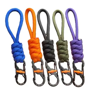 5-pack 10cm paracord anti-theft anti-loss figure-8 keychain with lock, figure-8 lock buckle, portable outdoor hanging cord strap buckle