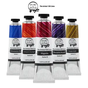 Tusc & Pine Artist Oil Paint - 40ml Tubes - Non-Yellowing, Rich Creamy Consistency, Maximum Pigment Load - Small Batch Milled Oil Paints - Made in USA for Professional Artists